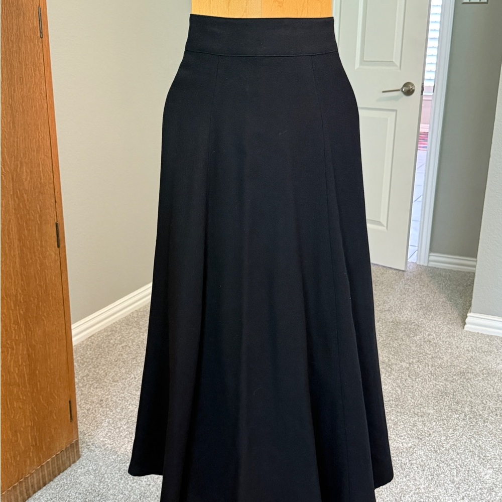 Casual Corner Vintage Black Maxi A-Line Skirt